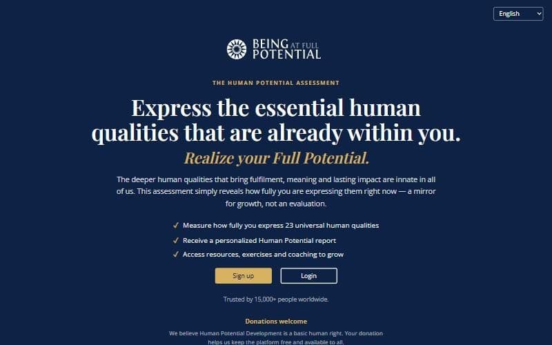 The Human Potential Assessment website